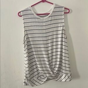 Striped Sleeveless Top - White and Black